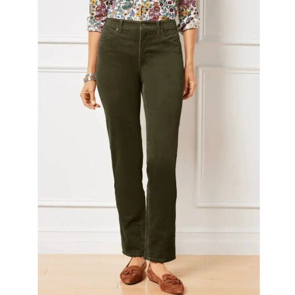 Talbots Pants - #22-Talbots Corduroy Pants Size 14 Stretch Curvy Olive Green